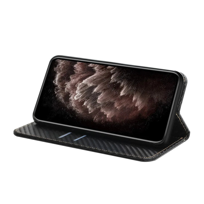 For Samsung Galaxy A36 5G Case Leather Flip Phone Cover Stand Strong Magnetic Closure - Black - 3