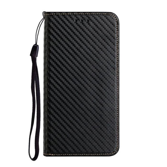 For Samsung Galaxy A36 5G Case Leather Flip Phone Cover Stand Strong Magnetic Closure - Black - 6