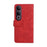 For vivo V50 Lite 5G Leather Phone Case Stand Wallet with Bi-colour Splicing Design - Red - 7