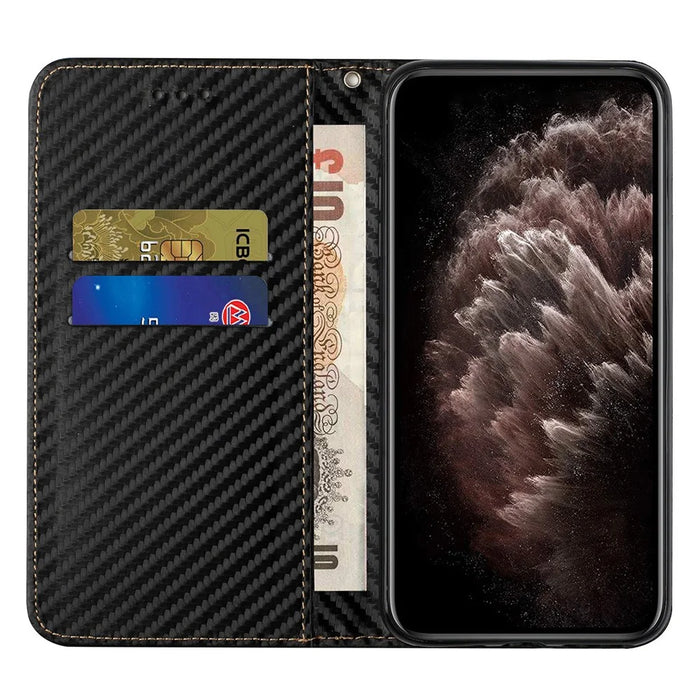 For Samsung Galaxy A56 5G Case Leather Flip Phone Cover Stand Strong Magnetic Closure - Black - 2