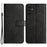 For Samsung Galaxy A56 5G Case Line Pattern Wallet Leather Phone Cover - Black - 1