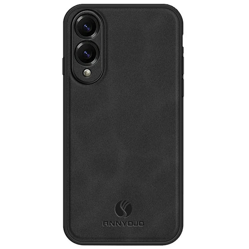 ANNYOJO For Samsung Galaxy S25 Edge Case PU Leather + PC + TPU Anti Drop Phone Back Cover - Black - 1