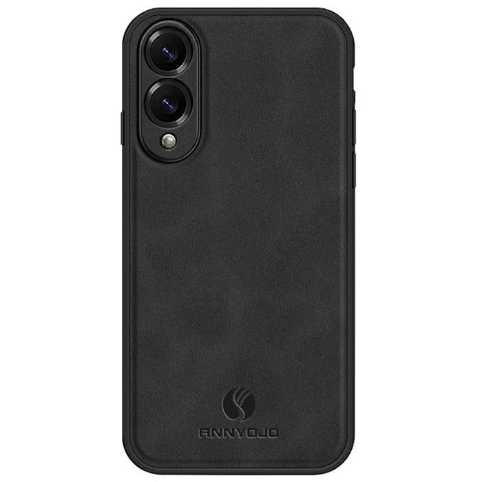 ANNYOJO For Samsung Galaxy S25 Edge Case PU Leather + PC + TPU Anti Drop Phone Back Cover - Black - 1