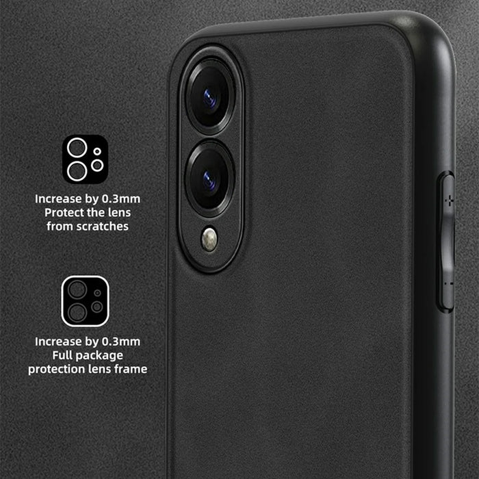 ANNYOJO For Samsung Galaxy S25 Edge Case PU Leather + PC + TPU Anti Drop Phone Back Cover - Black - 3