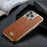 FIERRE SHANN For iPhone 14 Pro Max Python Texture PU Leather Coated TPU Phone Back Case Electroplated Protective Cover - Brown - 6