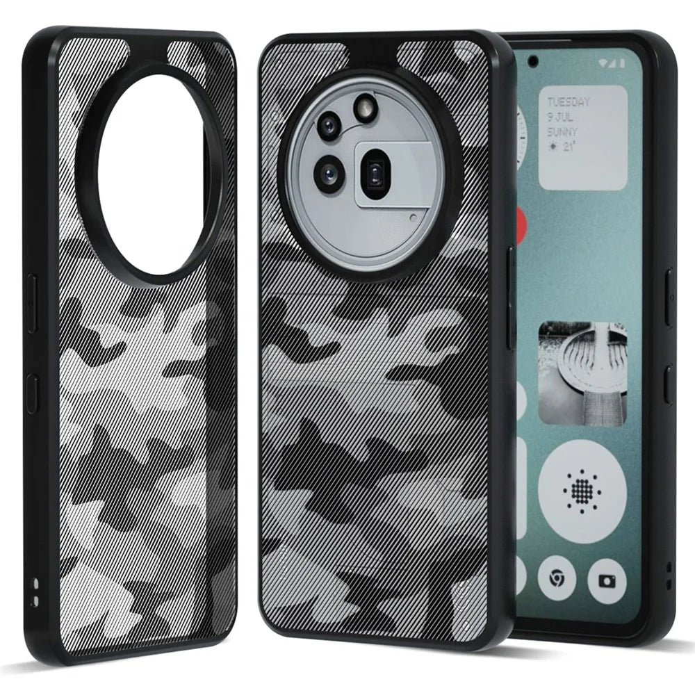 IBMRS For Nothing Phone (3a) Pro Case Soft TPU Frame Hard PC Back Anti-Fall Phone Cover - Artistic Camouflage - 1