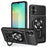 For Samsung Galaxy A06 4G Magnetic Case Rotating Kickstand TPU + PC Phone Cover - Black - 1