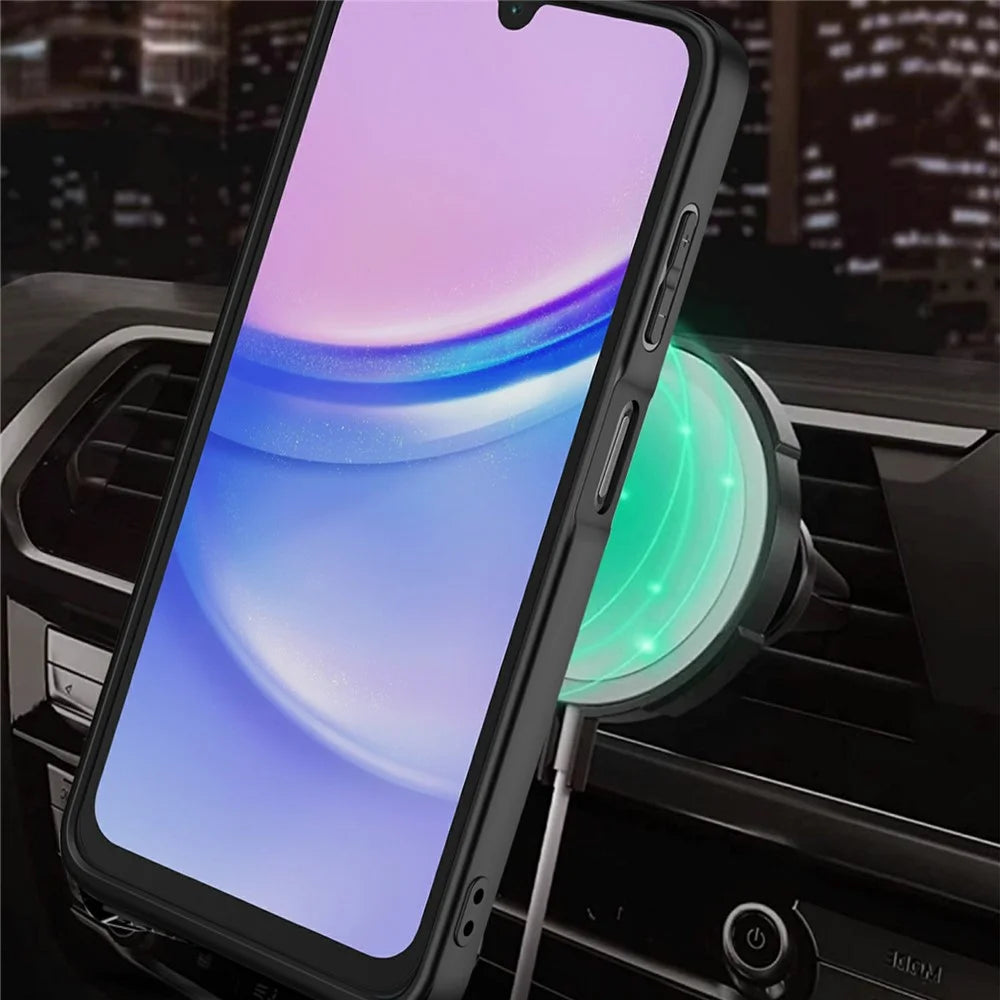For Samsung Galaxy A15 4G / A15 5G Magnetic Case Rotating Kickstand TPU + PC Phone Cover - Black - 7