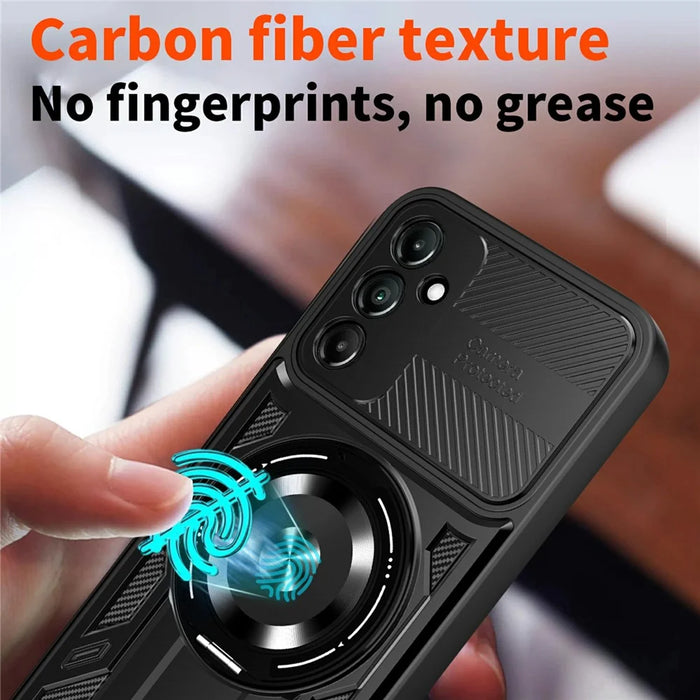 For Samsung Galaxy A26 5G Magnetic Case Rotating Kickstand TPU + PC Phone Cover - Black - 5