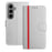 For Samsung Galaxy S24+ Phone Cases Wallet Stand Color Splicing Leather Cover with Magnetic Clasp - Silver - 1