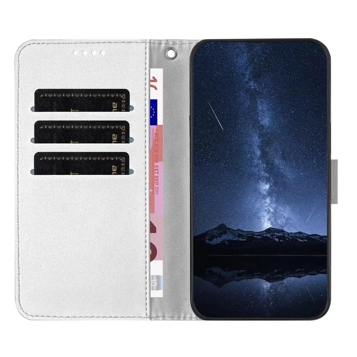For Samsung Galaxy S24+ Phone Cases Wallet Stand Color Splicing Leather Cover with Magnetic Clasp - Silver - 6