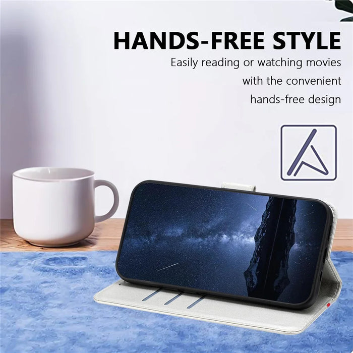 For Samsung Galaxy A34 5G Phone Cases Wallet Stand Color Splicing Leather Cover with Magnetic Clasp - Silver - 4
