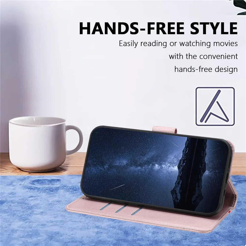 For Samsung Galaxy A16 5G Phone Cases Wallet Stand Color Splicing Leather Cover with Magnetic Clasp - Rose Gold - 4