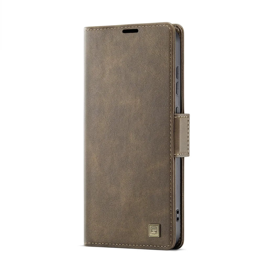 AUTSPACE For Samsung Galaxy A56 5G Case  A11 RFID Blocking Retro Leather Cell Phone Wallet Cover - Brown - 2