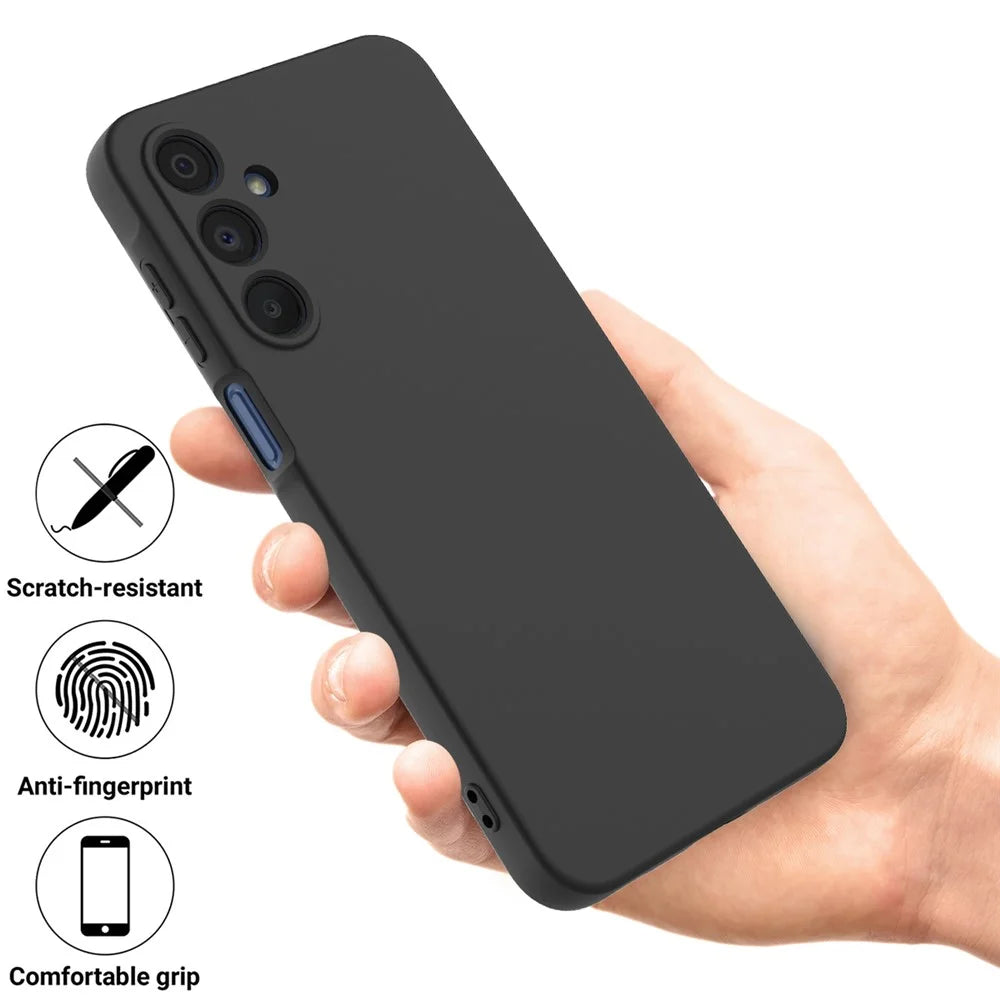 For Samsung Galaxy F16 5G / Galaxy M16 5G Liquid Silicone Case Phone Back Cover with Hand Strap - Black - 2