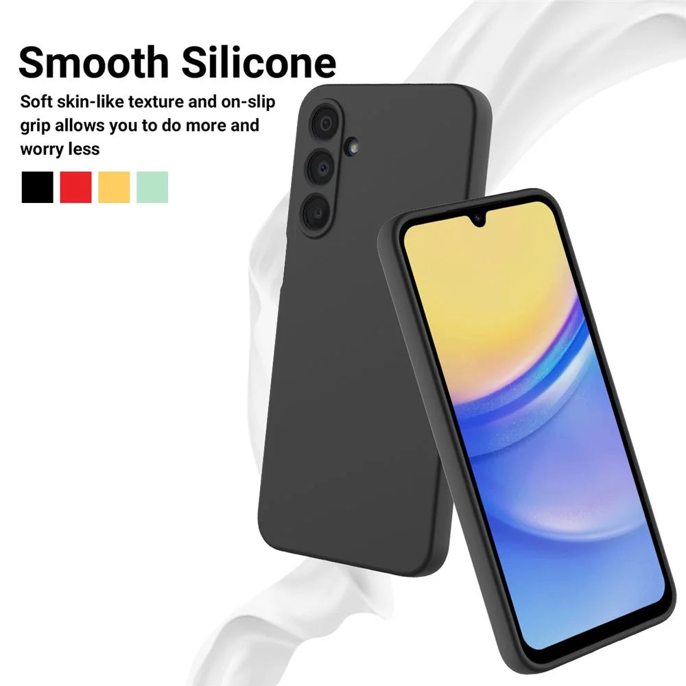 For Samsung Galaxy F16 5G / Galaxy M16 5G Liquid Silicone Case Phone Back Cover with Hand Strap - Black - 3