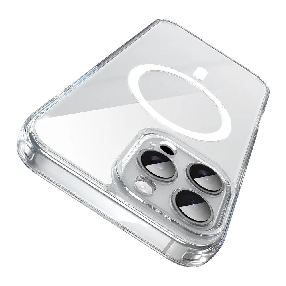 For iPhone 16 Pro Max Case Compatible with MagSafe Clear PC + TPU Shockproof Phone Back Cover - Transparent - 2