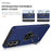 For Samsung Galaxy S25 Edge Case PC + TPU Phone Cover with Rotatable Ring Holder - Blue - 2