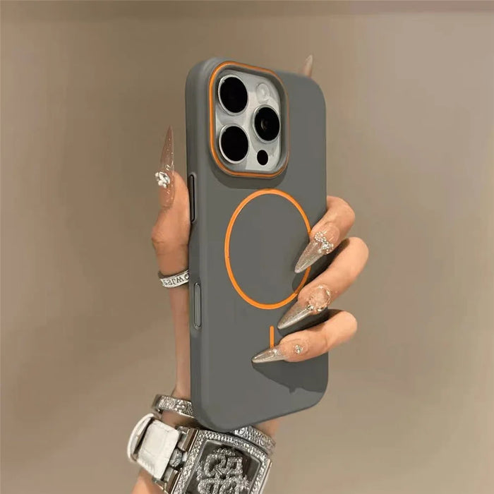 For iPhone 16 Pro Case Compatible with MagSafe Skin Touch Slim PC Phone Back Cover - Grey - 2