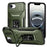 For iPhone 17e / 16e Case Camshield Kickstand TPU + PC Anti-Slip Phone Cover - Green - 1