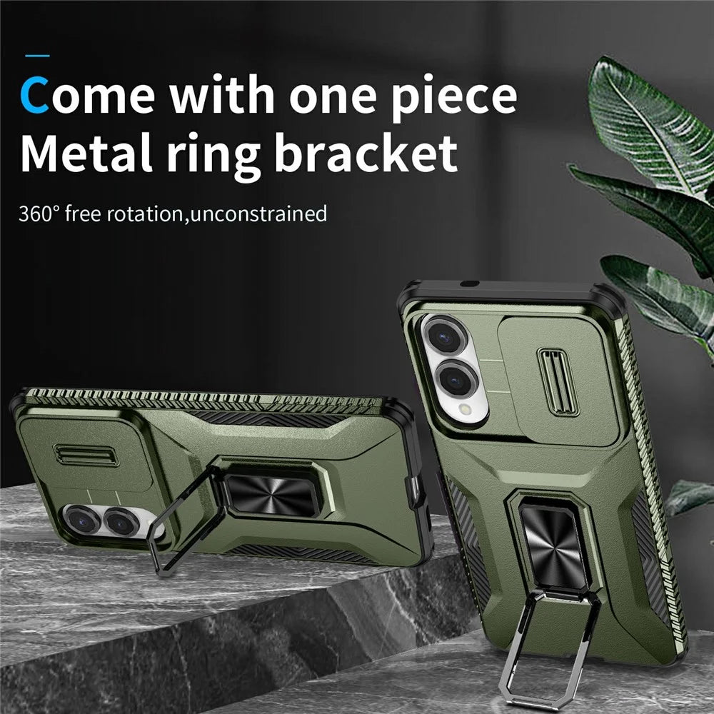 For Samsung Galaxy S25 Edge Case Camshield Kickstand TPU + PC Anti-Slip Phone Cover - Green - 2