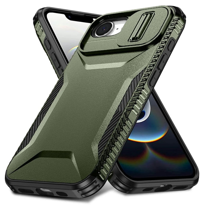 For iPhone 17e / 16e Case Camshield TPU + PC Phone Cover Non-Slip Side Edge - Green - 1