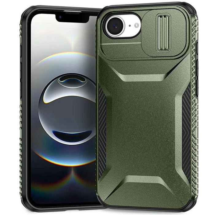 For iPhone 17e / 16e Case Camshield TPU + PC Phone Cover Non-Slip Side Edge - Green - 2