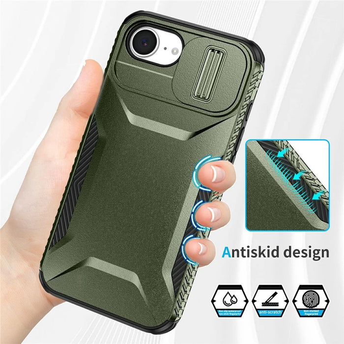 For iPhone 17e / 16e Case Camshield TPU + PC Phone Cover Non-Slip Side Edge - Green - 4