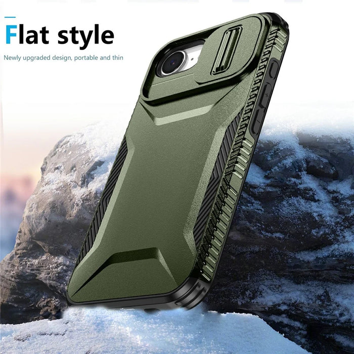 For iPhone 17e / 16e Case Camshield TPU + PC Phone Cover Non-Slip Side Edge - Green - 5