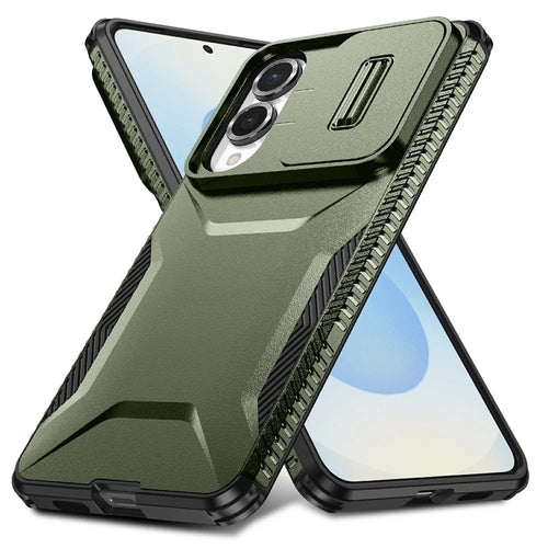 For Samsung Galaxy S25 Edge Case Camshield TPU + PC Phone Cover Non-Slip Side Edge - Green - 1