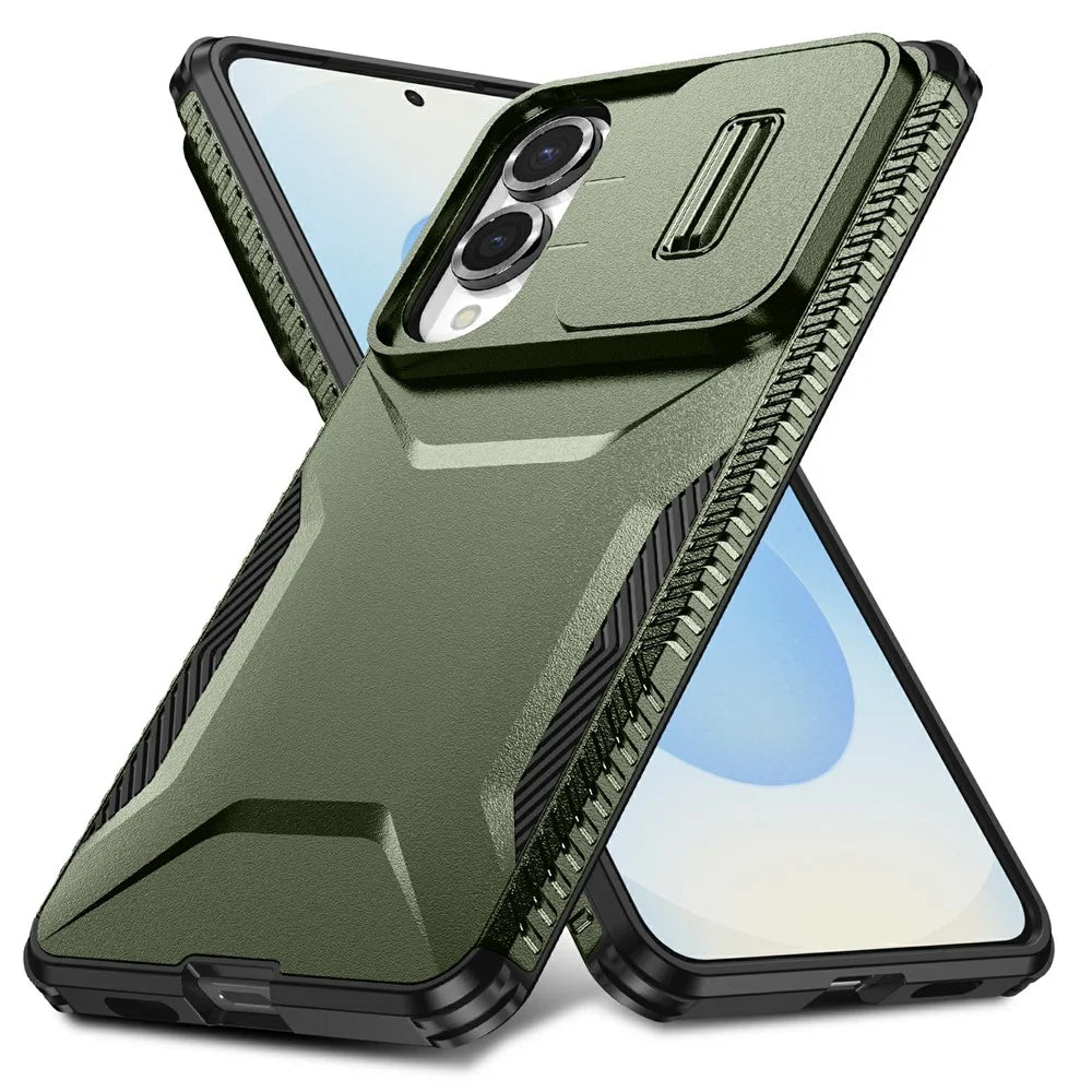 For Samsung Galaxy S25 Edge Case Camshield TPU + PC Phone Cover Non-Slip Side Edge - Green - 1