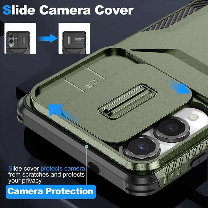 For Samsung Galaxy S25 Edge Case Camshield TPU + PC Phone Cover Non-Slip Side Edge - Green - 3