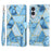 For Samsung Galaxy S25 Edge Case Lacquered Marble Pattern Leather Phone Cover - Blue - 1
