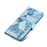 For Samsung Galaxy S25 Edge Case Lacquered Marble Pattern Leather Phone Cover - Blue - 5