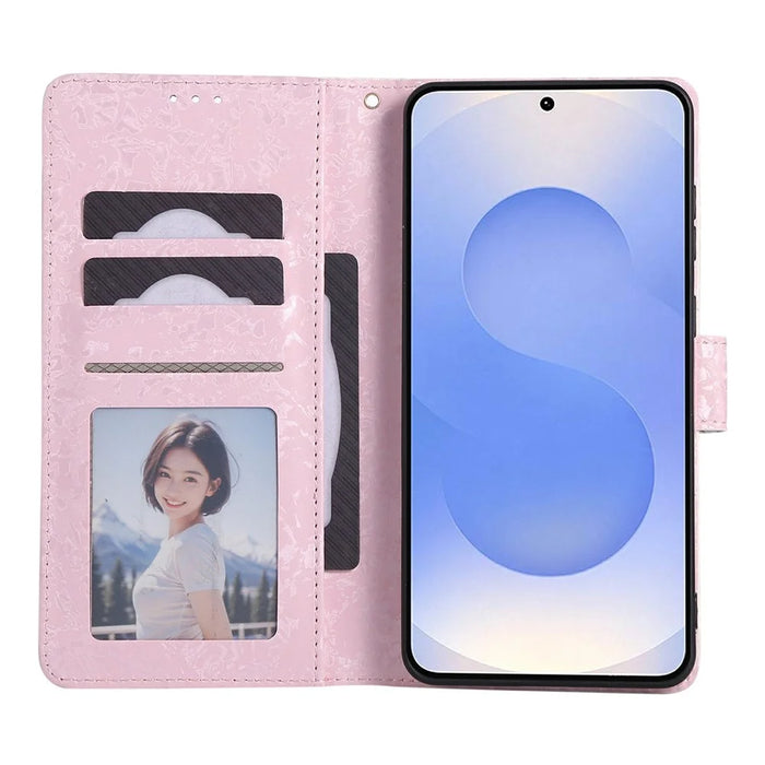 For Samsung Galaxy S25 Edge Case RFID Blocking Flower Leather Phone Cover - Small Flower - 2