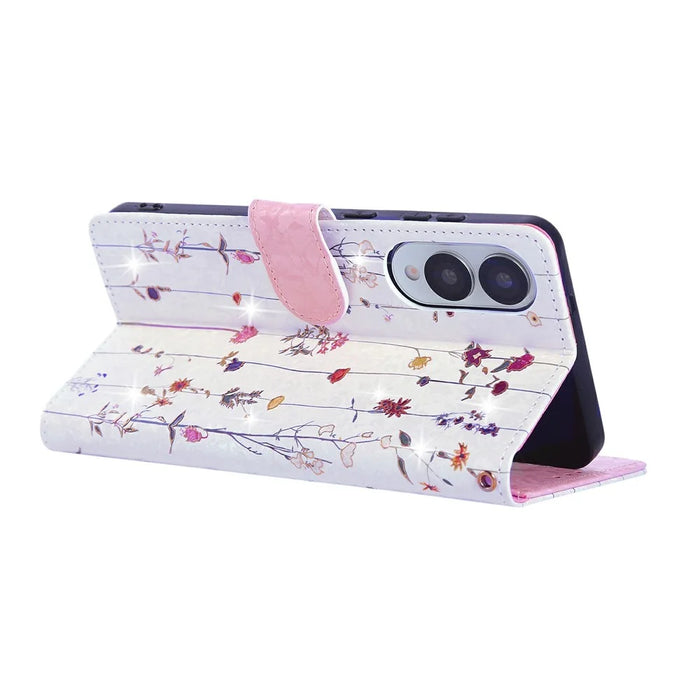 For Samsung Galaxy S25 Edge Case RFID Blocking Flower Leather Phone Cover - Small Flower - 4