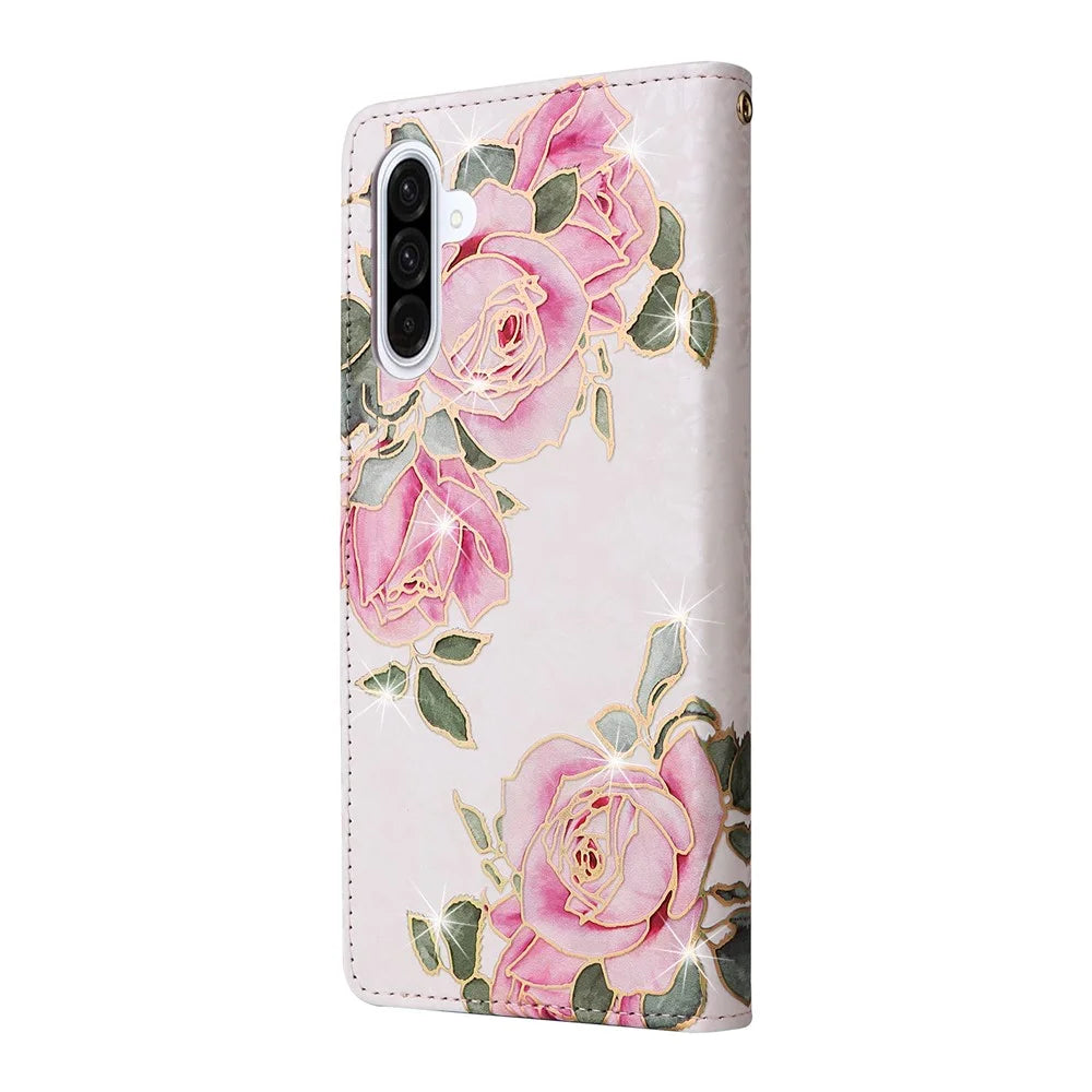 For Samsung Galaxy A56 5G Case RFID Blocking Flower Leather Phone Cover - Flower - 7