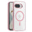 For Google Pixel 9a Magnetic Case TPU+PC Transparent Phone Cover - Pink - 1