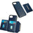 For iPhone 17e / 16e Case Card Bag Kickstand TPU + PU Phone Cover - Blue - 4