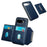 For Google Pixel 9a Case Card Bag Kickstand TPU + PU Phone Cover - Blue - 5