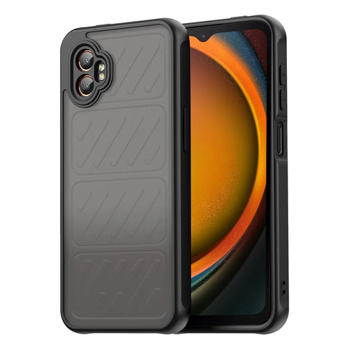 For Samsung Galaxy XCover7 Pro Case Drop Proof Airbags Frosted Translucent PC + TPU Phone Back Cover - Black - 1