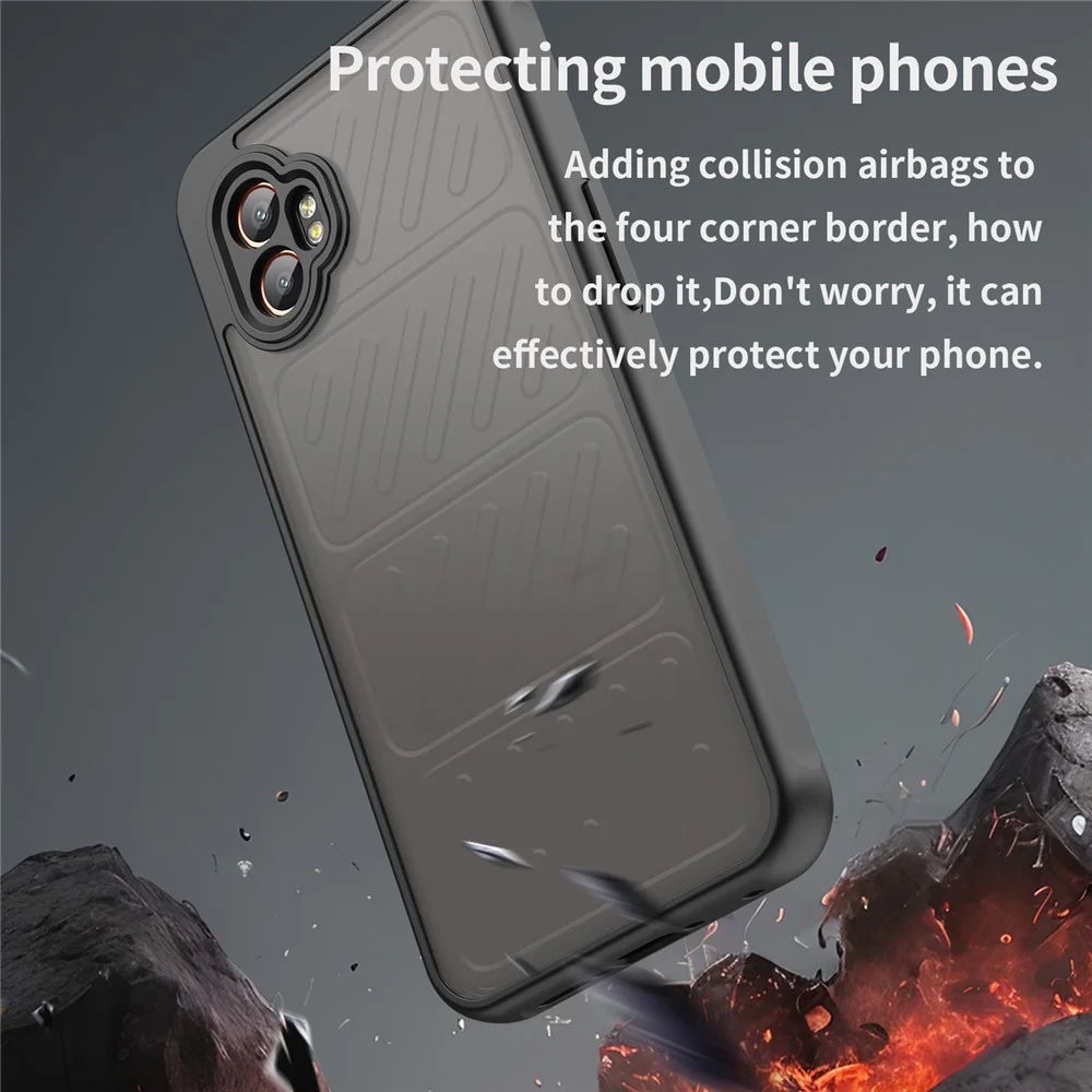 For Samsung Galaxy XCover7 Pro Case Drop Proof Airbags Frosted Translucent PC + TPU Phone Back Cover - Black - 3