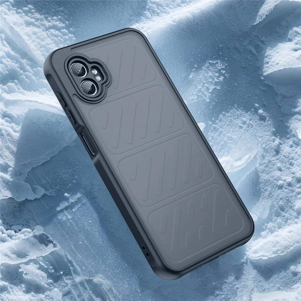 For Samsung Galaxy XCover7 Pro Case Drop Proof Airbags Frosted Translucent PC + TPU Phone Back Cover - Black - 6