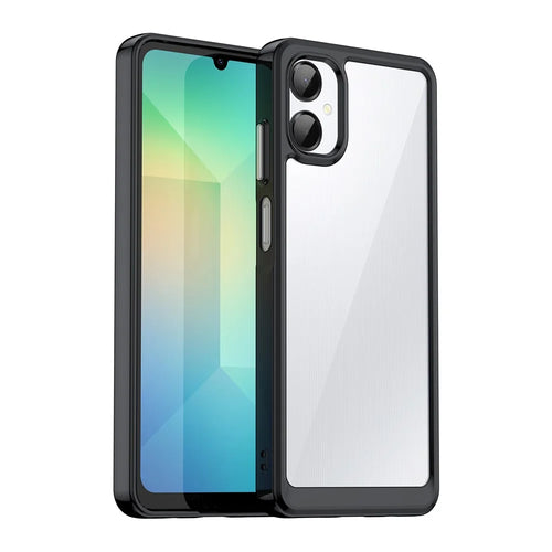 For Samsung Galaxy A06 5G Case TPU + Acrylic Protective Clear Phone Cover - Black - 1