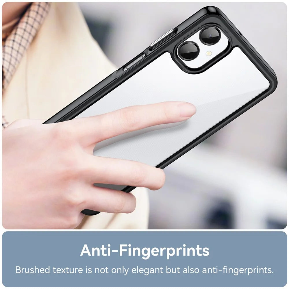 For Samsung Galaxy A06 5G Case TPU + Acrylic Protective Clear Phone Cover - Black - 4