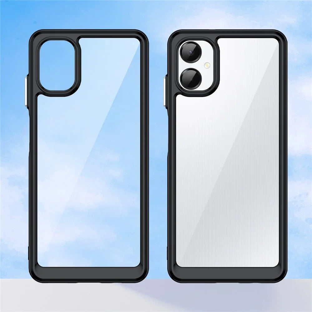 For Samsung Galaxy A06 5G Case TPU + Acrylic Protective Clear Phone Cover - Black - 7