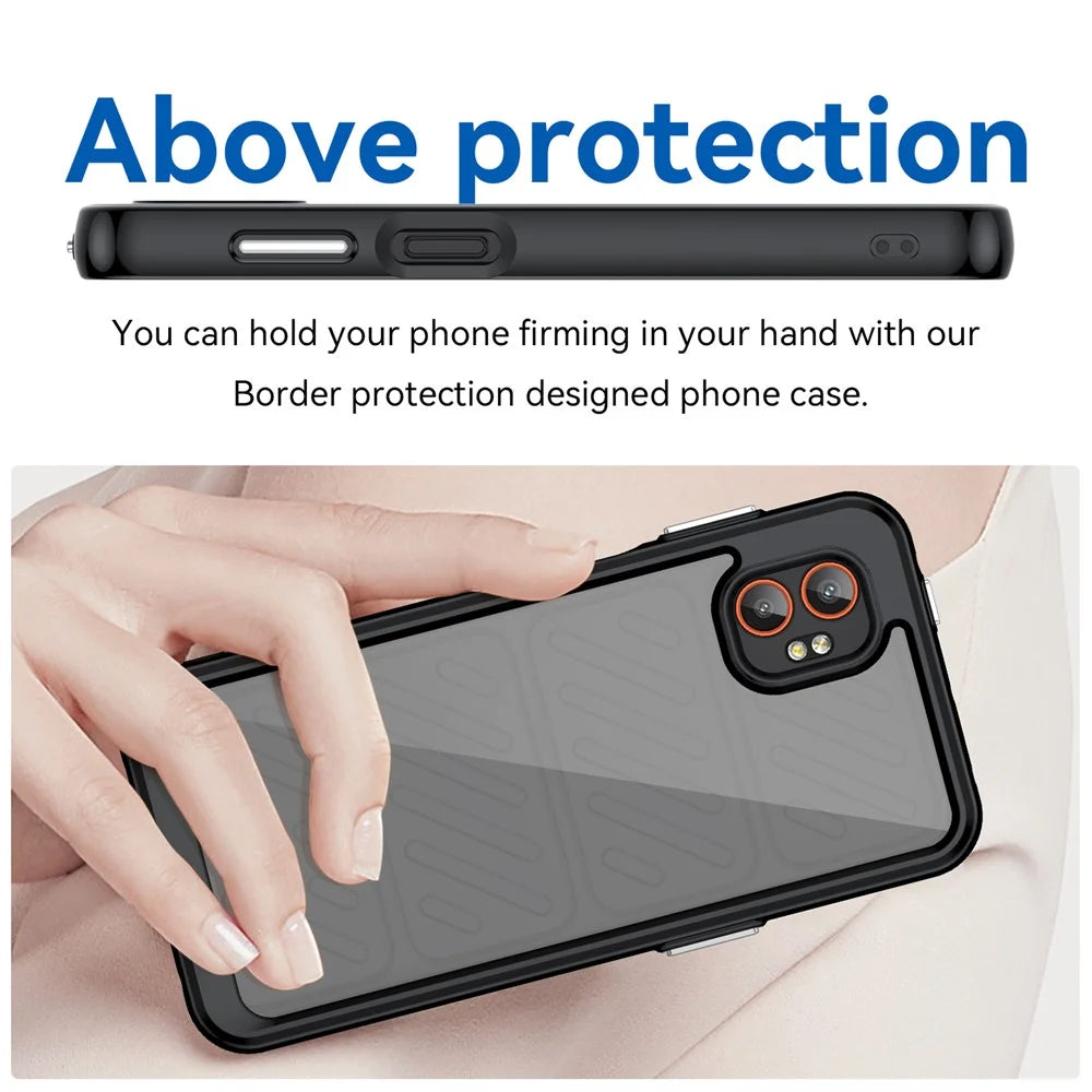 For Samsung Galaxy XCover7 Pro Case TPU + Acrylic Protective Clear Phone Cover - Black - 3