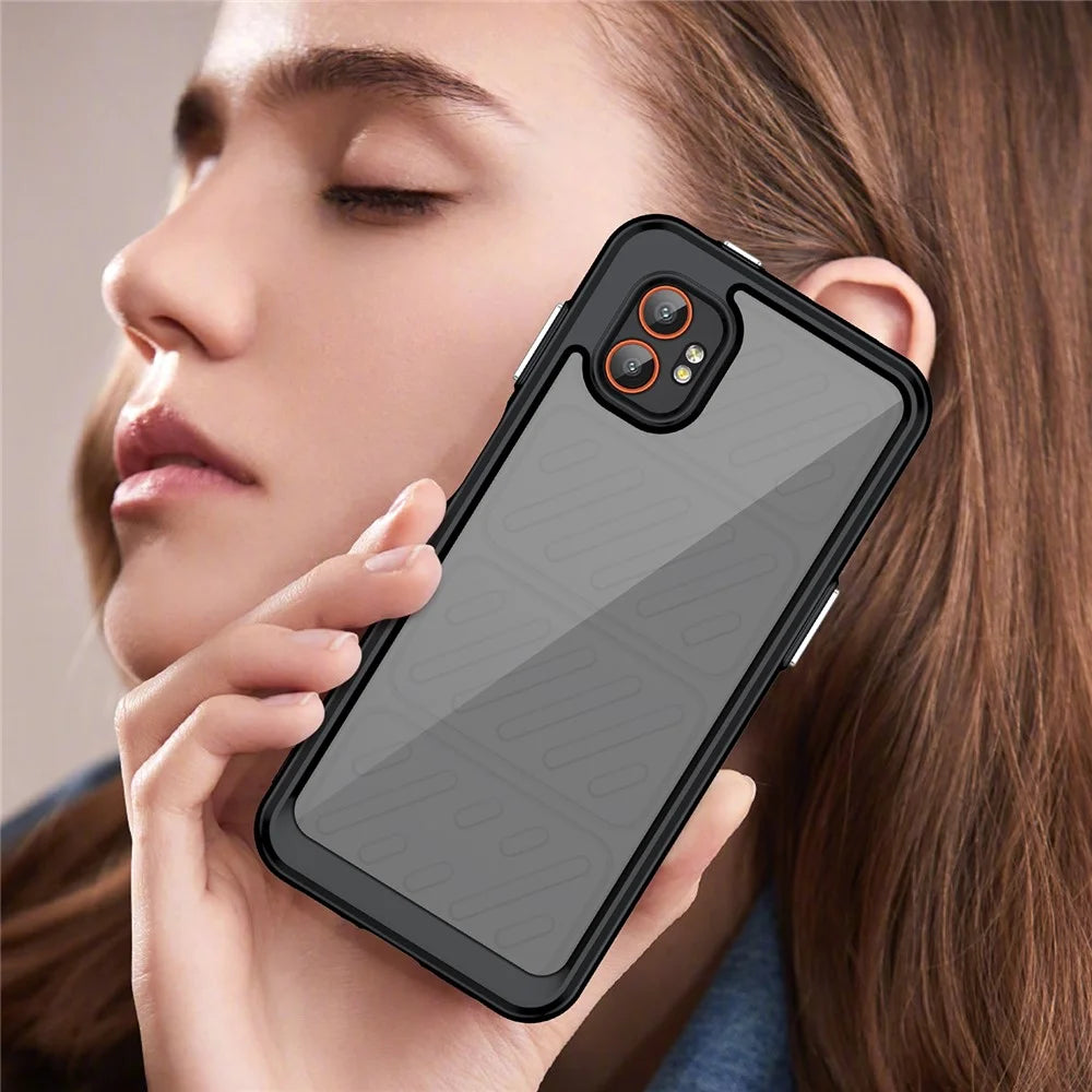For Samsung Galaxy XCover7 Pro Case TPU + Acrylic Protective Clear Phone Cover - Black - 6