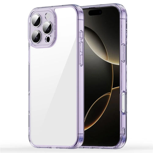 For iPhone 16 Pro Max Case TPU + Acrylic Phone Back Cover Anti Yellowing - Purple - 1