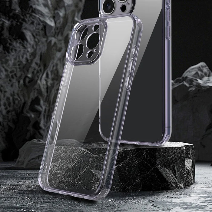 For iPhone 16 Pro Max Case TPU + Acrylic Phone Back Cover Anti Yellowing - Purple - 2
